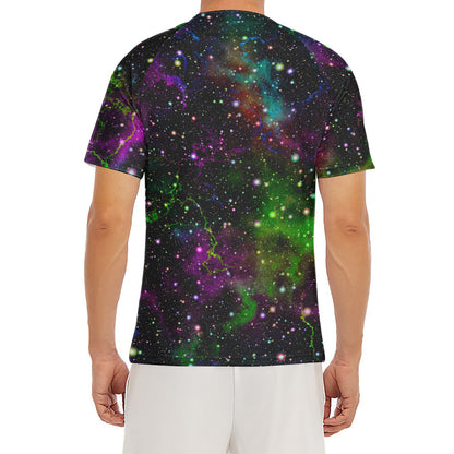 Abstract Dark Galaxy Space Print Men's Short Sleeve Rash Guard