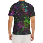 Abstract Dark Galaxy Space Print Men's Short Sleeve Rash Guard