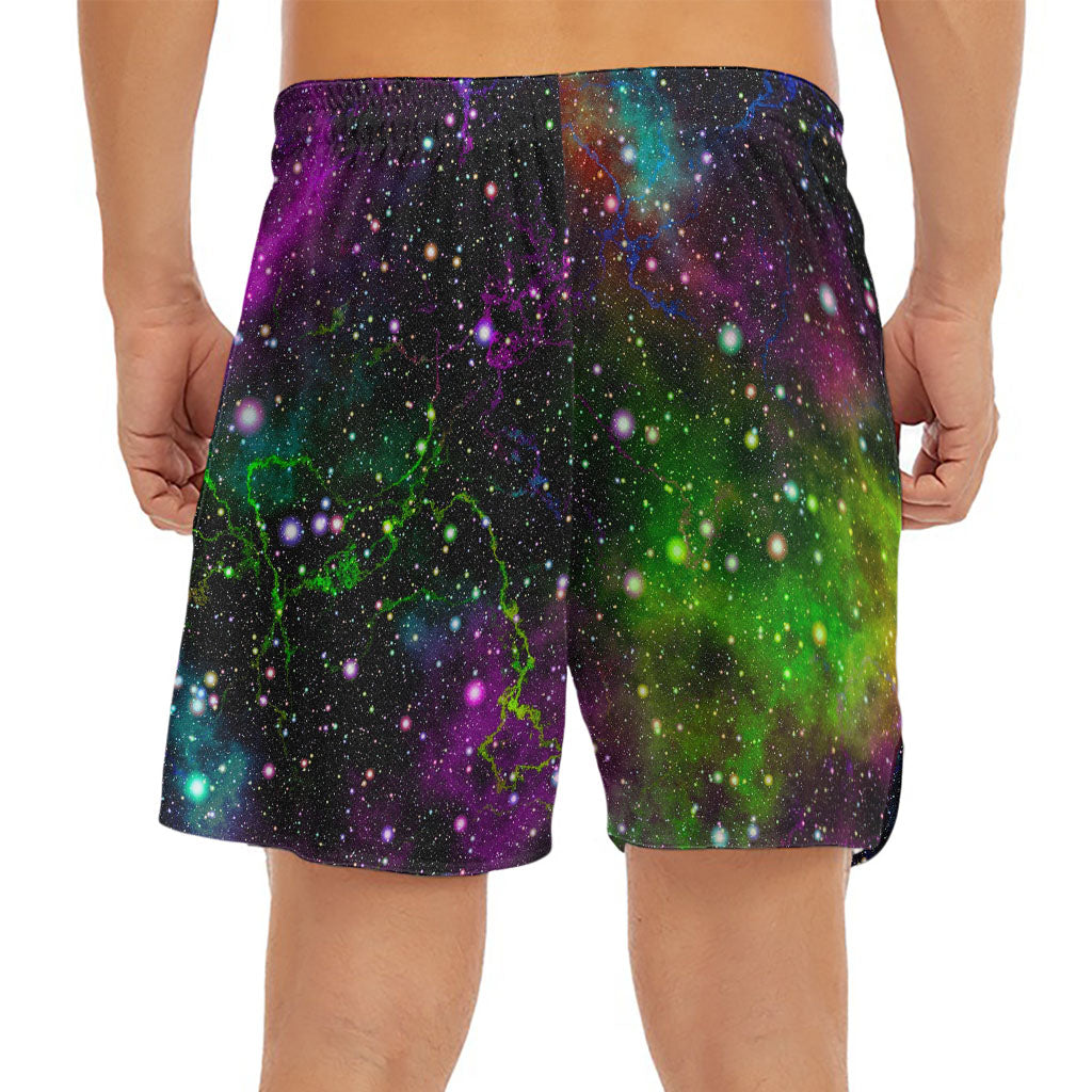 Abstract Dark Galaxy Space Print Men's Split Running Shorts