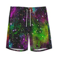 Abstract Dark Galaxy Space Print Men's Athletic Shorts