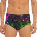 Abstract Dark Galaxy Space Print Men's Triangle Swim Briefs