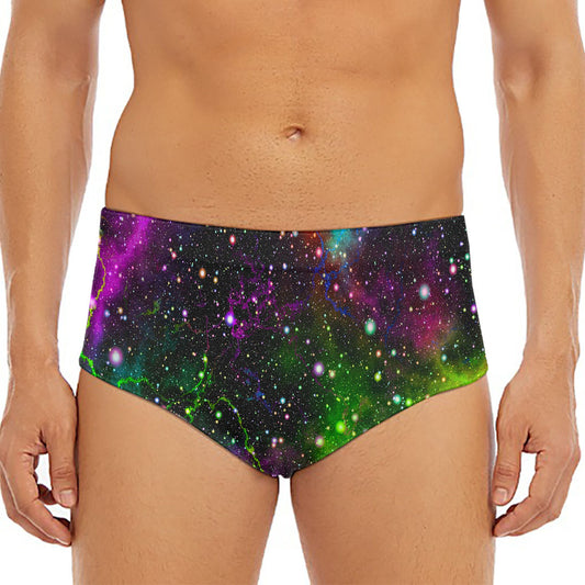 Abstract Dark Galaxy Space Print Men's Triangle Swim Briefs