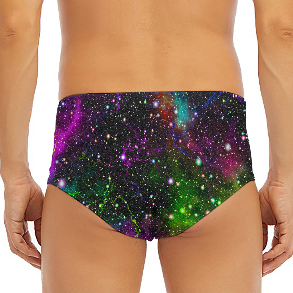 Abstract Dark Galaxy Space Print Men's Triangle Swim Briefs