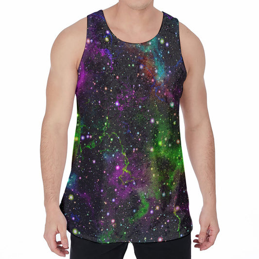 Abstract Dark Galaxy Space Print Men's Velvet Tank Top