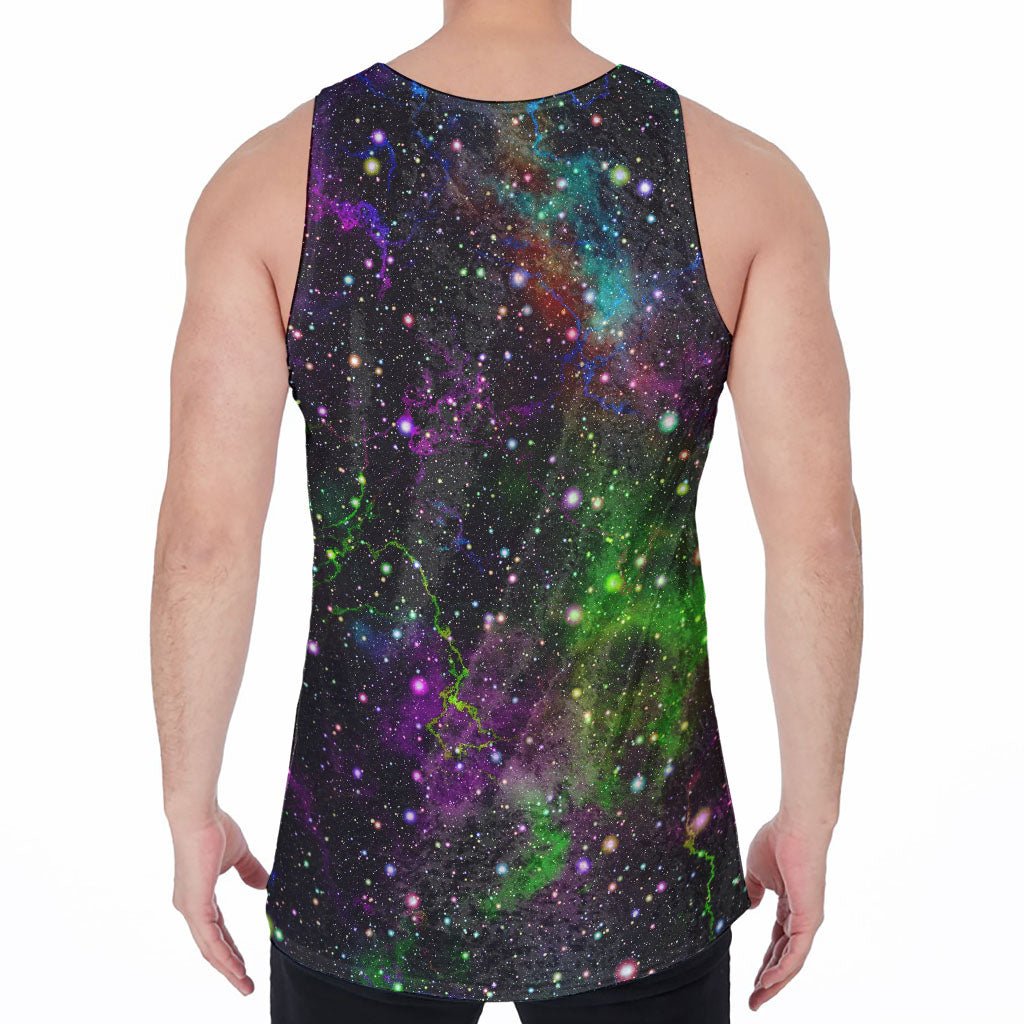 Abstract Dark Galaxy Space Print Men's Velvet Tank Top