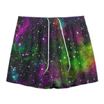 Abstract Dark Galaxy Space Print Mesh Shorts