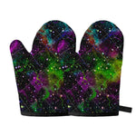 Abstract Dark Galaxy Space Print Oven Mitts