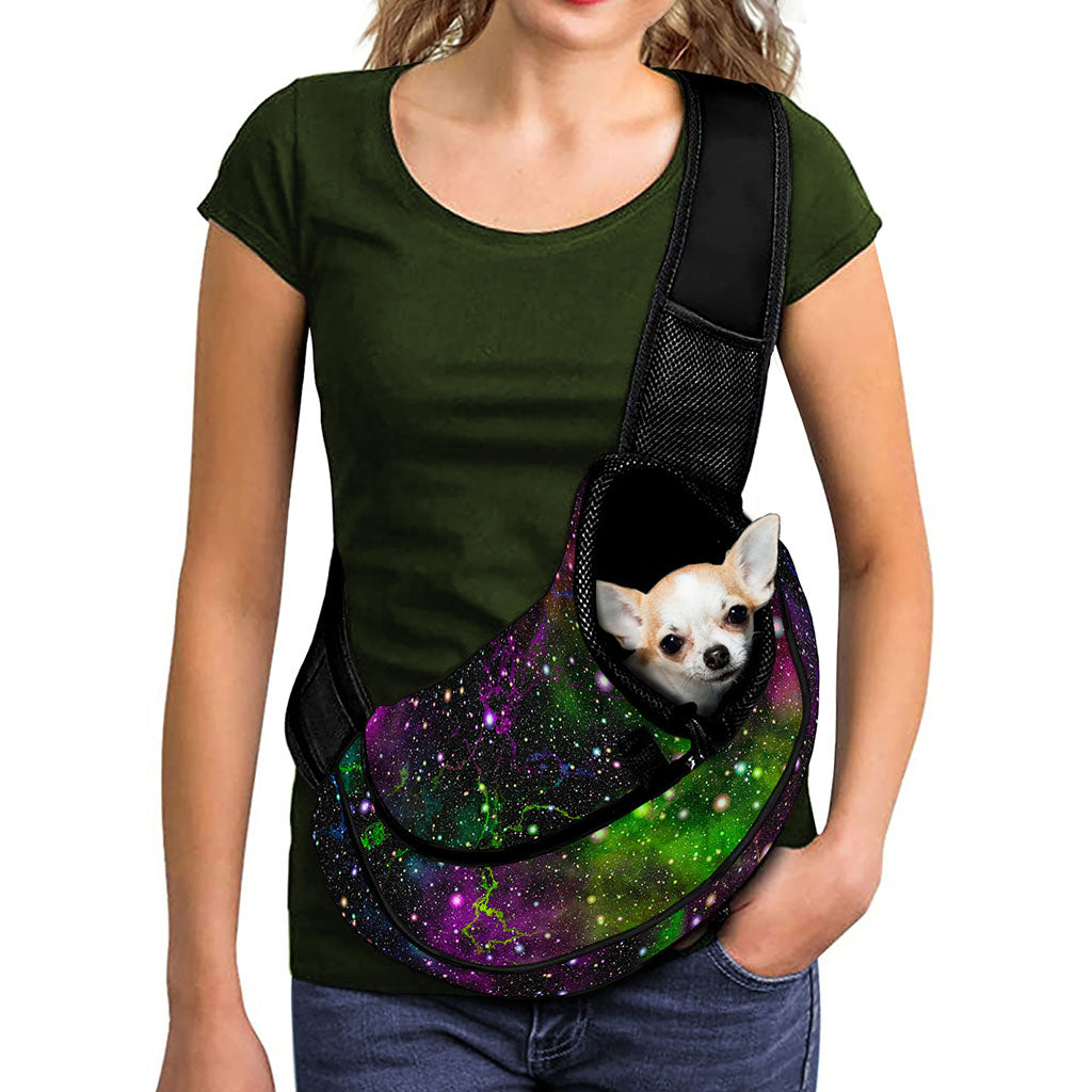 Abstract Dark Galaxy Space Print Pet Sling Carrier