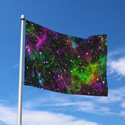 Abstract Dark Galaxy Space Print Polyester Flag
