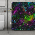 Abstract Dark Galaxy Space Print Polyester Shower Curtain