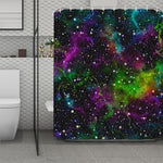 Abstract Dark Galaxy Space Print Polyester Shower Curtain