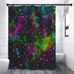 Abstract Dark Galaxy Space Print Premium Shower Curtain