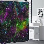 Abstract Dark Galaxy Space Print Premium Shower Curtain