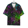Abstract Dark Galaxy Space Print Rayon Hawaiian Shirt