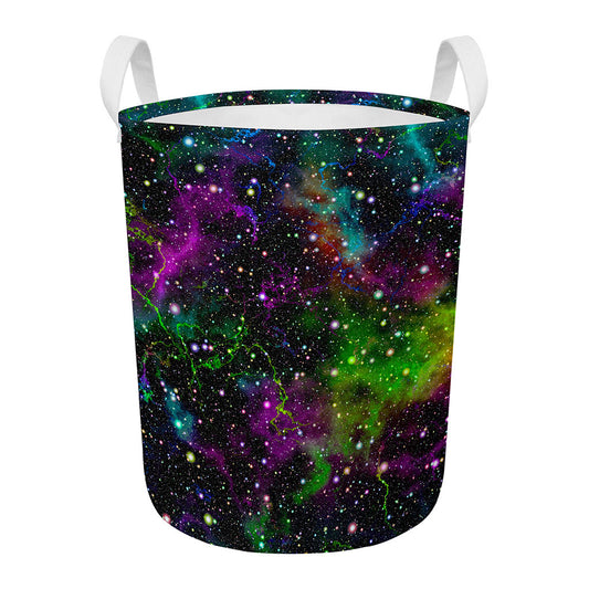 Abstract Dark Galaxy Space Print Round Laundry Basket