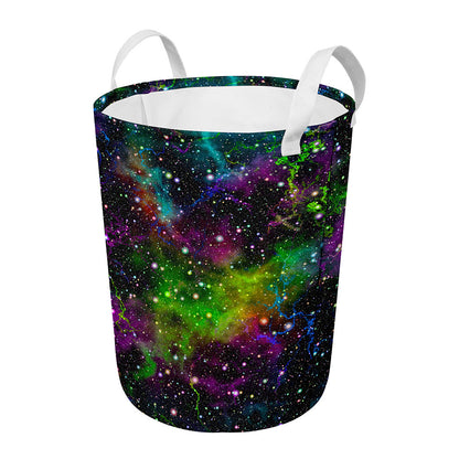 Abstract Dark Galaxy Space Print Round Laundry Basket