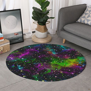 Abstract Dark Galaxy Space Print Round Rug