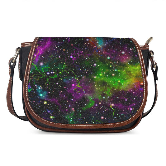 Abstract Dark Galaxy Space Print Saddle Bag