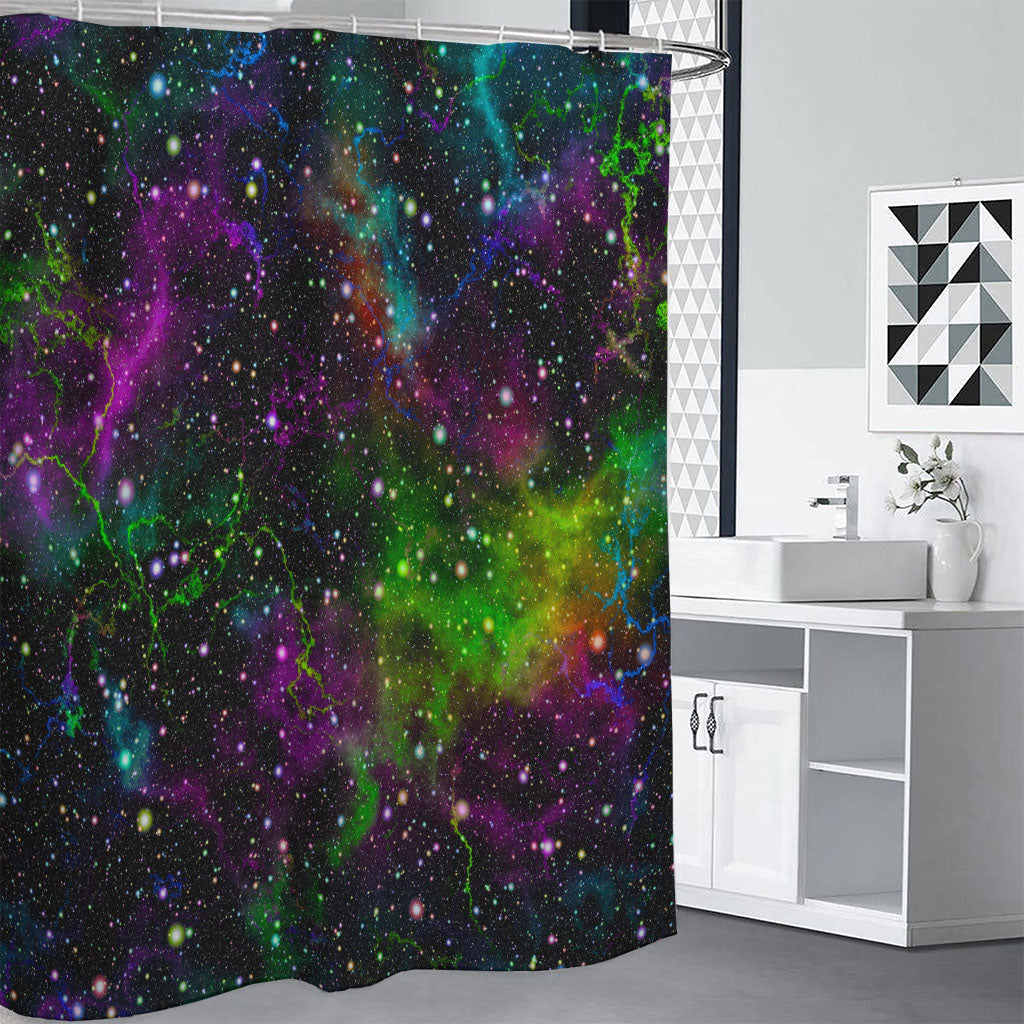 Abstract Dark Galaxy Space Print Shower Curtain