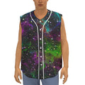 Abstract Dark Galaxy Space Print Sleeveless Baseball Jersey