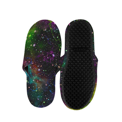 Abstract Dark Galaxy Space Print Slippers