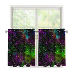 Abstract Dark Galaxy Space Print Tier Curtains
