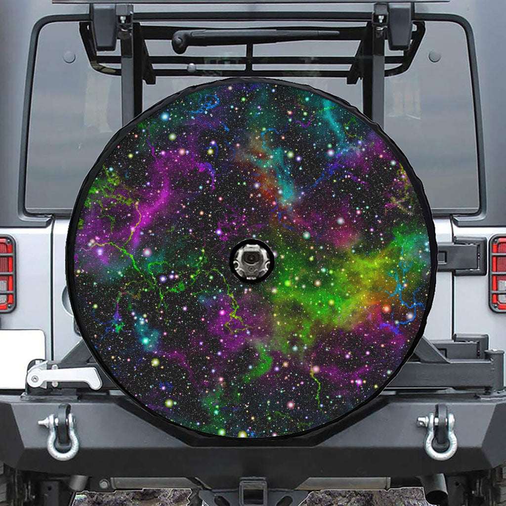 Abstract Dark Galaxy Space Print Tire Cover With Camera Hole