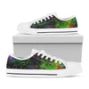 Abstract Dark Galaxy Space Print White Low Top Sneakers