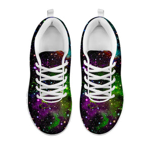 Abstract Dark Galaxy Space Print White Running Shoes