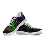 Abstract Dark Galaxy Space Print White Running Shoes