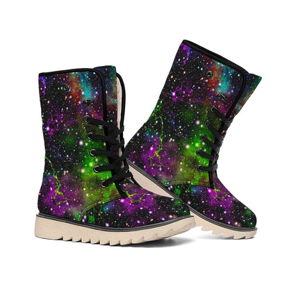 Abstract Dark Galaxy Space Print Winter Boots