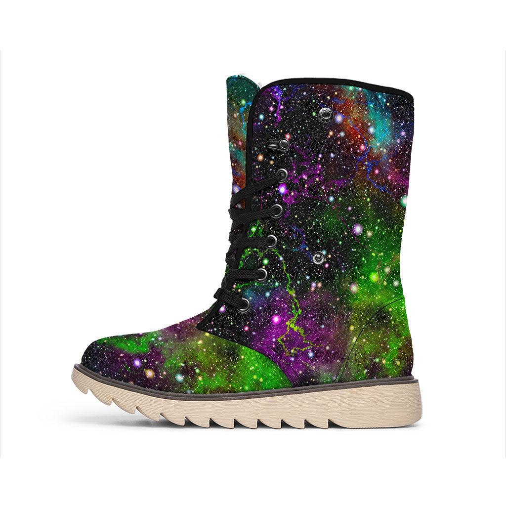 Abstract Dark Galaxy Space Print Winter Boots