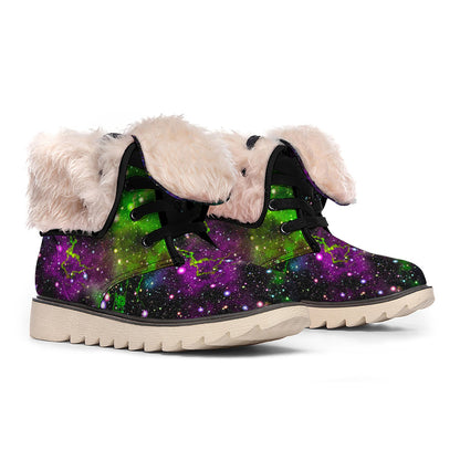 Abstract Dark Galaxy Space Print Winter Boots