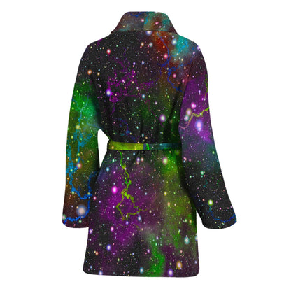 Abstract Dark Galaxy Space Print Women's Bathrobe