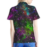 Abstract Dark Galaxy Space Print Women's Polo Shirt