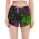 Abstract Dark Galaxy Space Print Women's Split Running Shorts