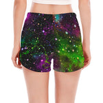 Abstract Dark Galaxy Space Print Women's Split Running Shorts