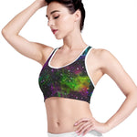 Abstract Dark Galaxy Space Print Women's Sports Bra