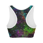 Abstract Dark Galaxy Space Print Women's Sports Bra