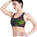 Abstract Dark Galaxy Space Print Women's Sports Bra