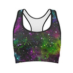 Abstract Dark Galaxy Space Print Women's Sports Bra