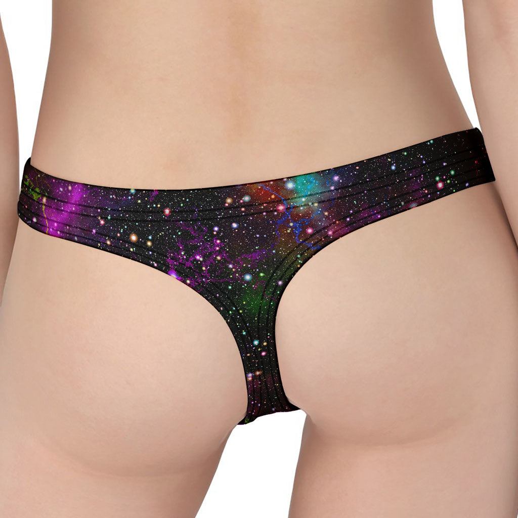 Abstract Dark Galaxy Space Print Women's Thong