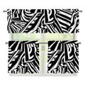 Abstract Dazzle Pattern Print 3 Piece Kitchen Curtains