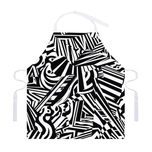 Abstract Dazzle Pattern Print Adjustable Apron