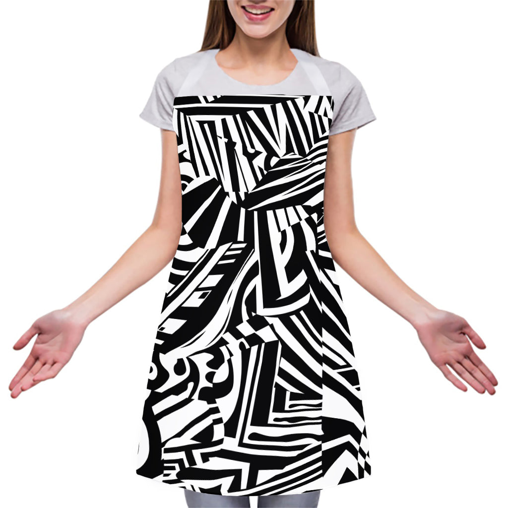 Abstract Dazzle Pattern Print Adjustable Apron