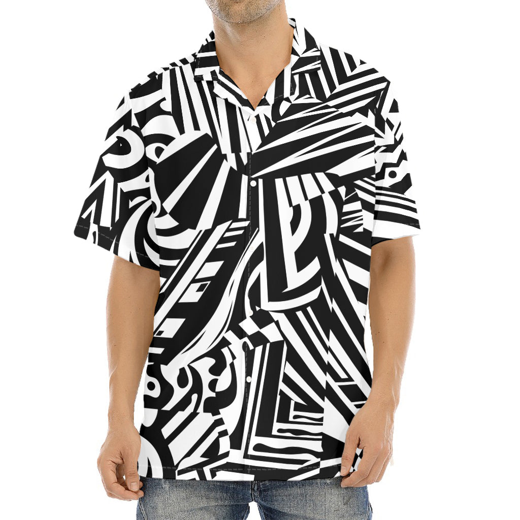 Abstract Dazzle Pattern Print Aloha Shirt