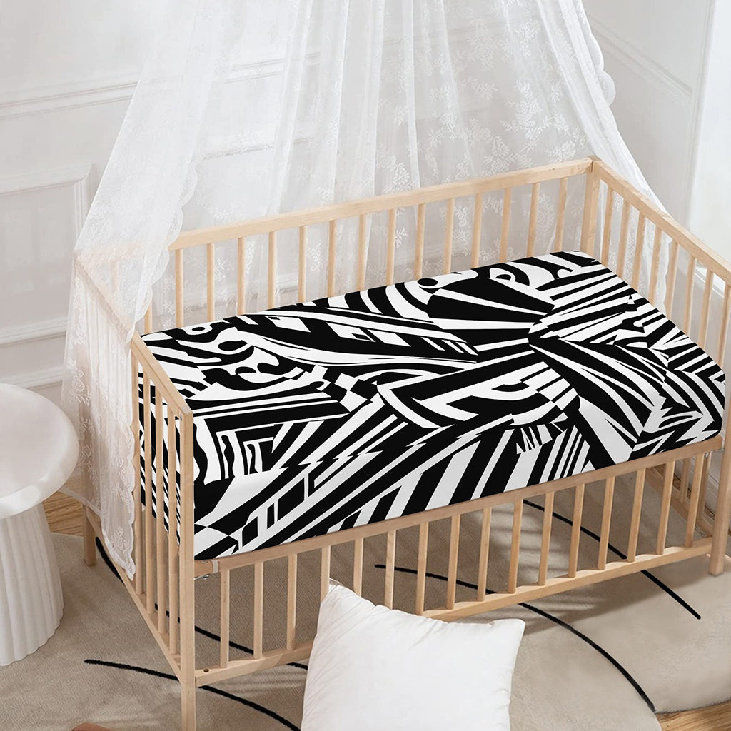 Abstract Dazzle Pattern Print Baby Crib Sheet