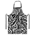 Abstract Dazzle Pattern Print Bib Apron With Pocket