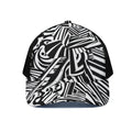 Abstract Dazzle Pattern Print Black Mesh Trucker Hat
