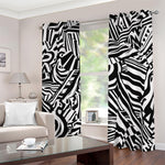 Abstract Dazzle Pattern Print Blackout Grommet Curtains
